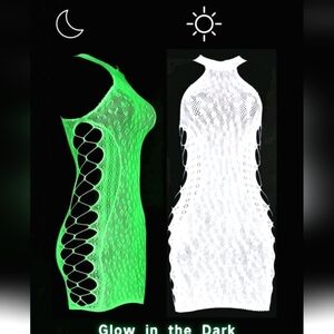 Glow in the Dark Fishnet Dress Os